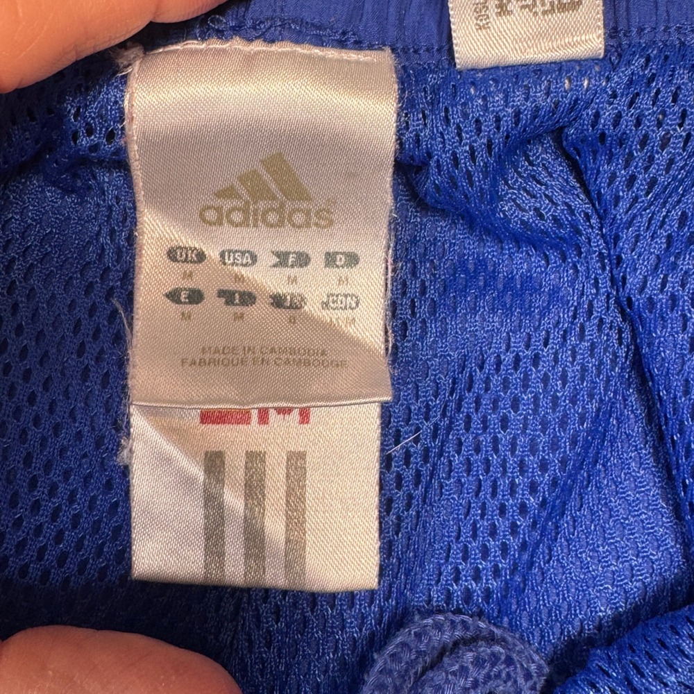 Adidas Track Pants Mens Medium Blue Three Stripe Mesh Lined Athleisure - Picture 3 of 8